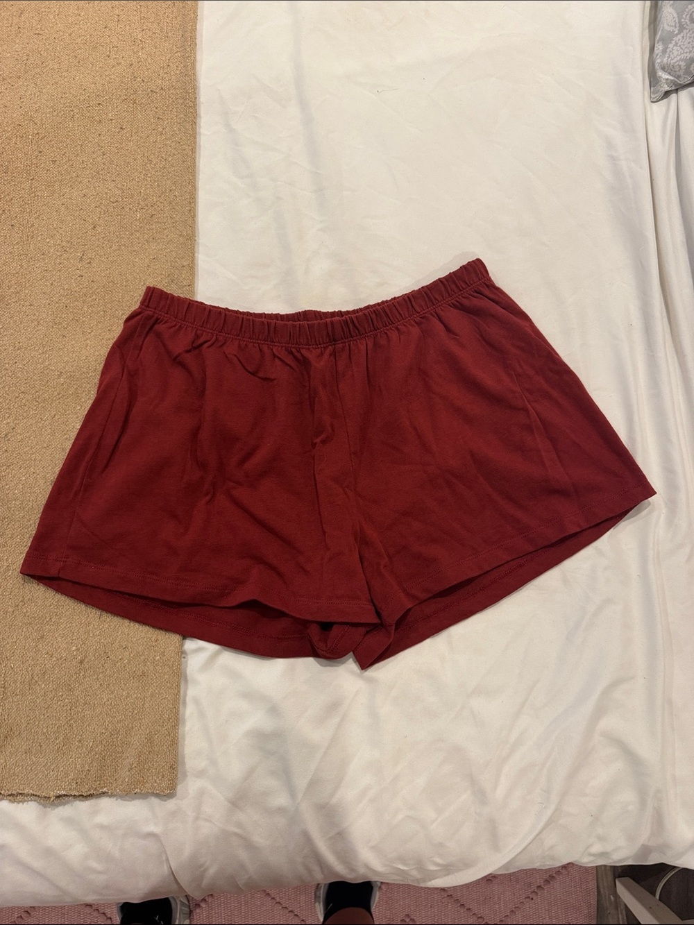 SET Active Women's Burgundy 100% cotton Lounge Shorts